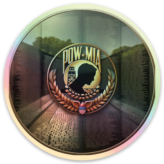 Holographic Vietnam Memorial Wall POW MIA (3”x3”)